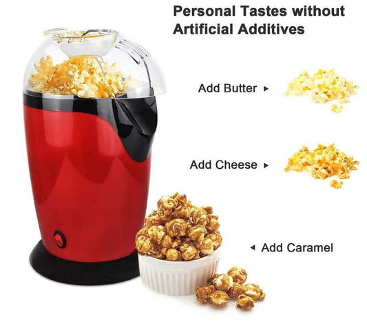 Hot Air Popcorn Maker for Home Use – Electric Mini Tabletop Popcorn Machine with Kettle Design, Easy Snack Maker