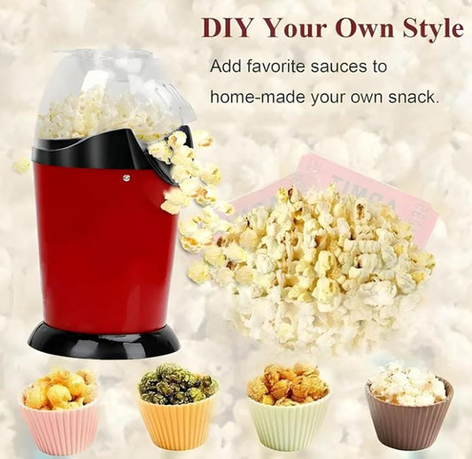 Hot Air Popcorn Maker for Home Use – Electric Mini Tabletop Popcorn Machine with Kettle Design, Easy Snack Maker