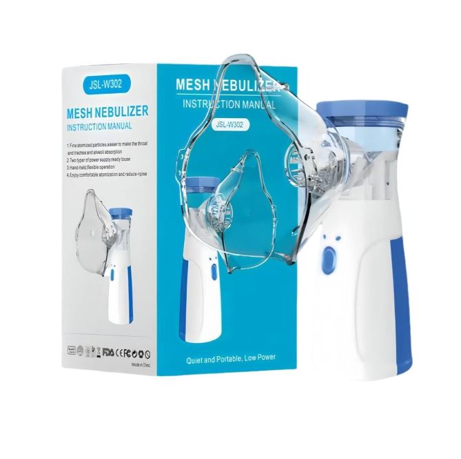 Portable Mesh Nebulizer for Adults & Kids – Mini Handheld Ultrasonic Inhaler, Low-Noise Steam Vaporizer for Home & Travel, Wireless Respiratory Vaporizer with Mask