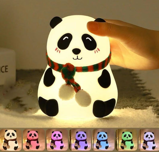 DOCAT Panda Night Light for Kids Bedroom – 8-Color LED Changing Silicone Lamp, Cute Decor & Gift for Girls, Boys & Women