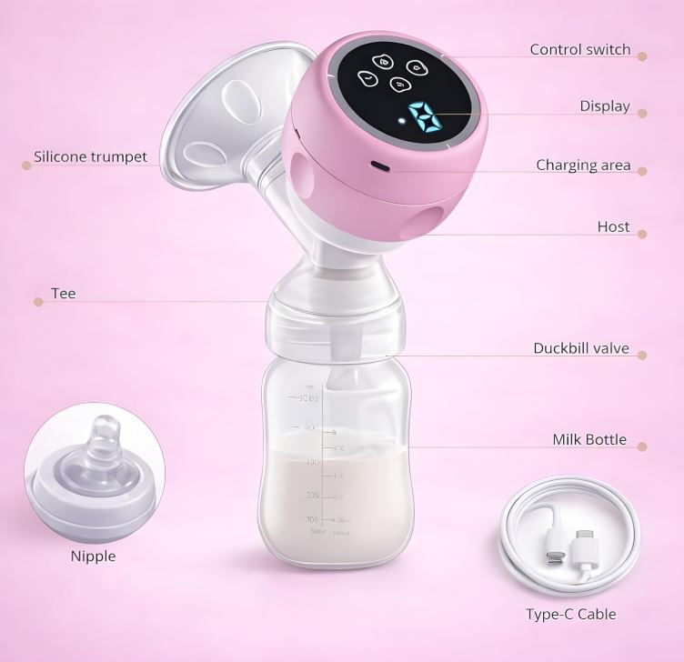 MCP Smart Automatic Breast Pump – Portable Electric Milk Extractor for New Moms with Quiet, Powerful Suction and Safe, Comfortable Breastfeeding Support
