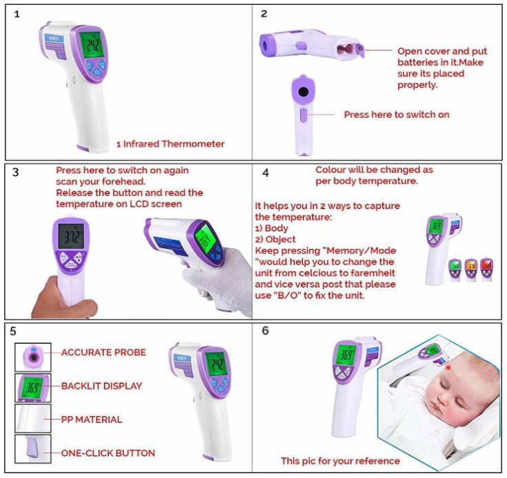YI-400 Forehead Non-Contact Infrared Thermometer for Kids, Adults, and Baby