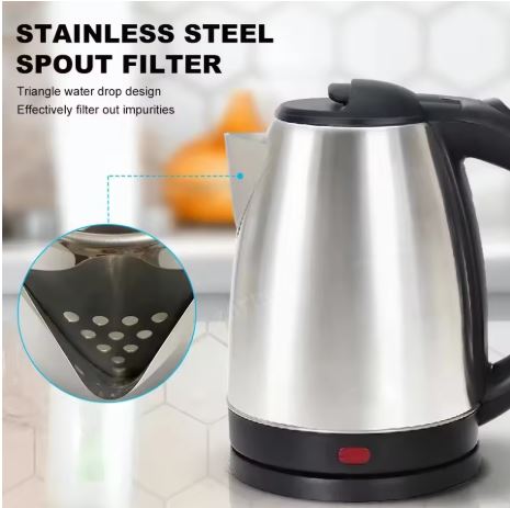 2L Electric Kettle, Tea -Coffee Maker Electric Kettle (2 L, BLACK & SILVER STEEL)